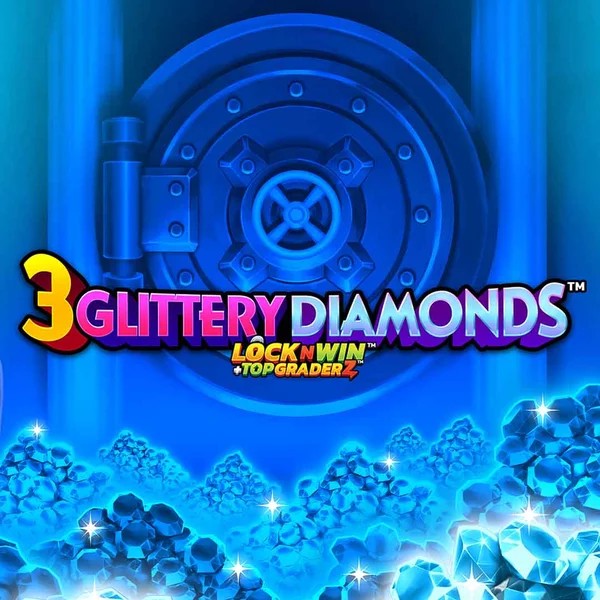 3 Glittery Diamonds slot logo by PearFiction Studios at Lemon Casino